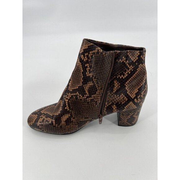 AK Anne Klein  Get it Women's Snake Skin Ankle Boots Brown Size 8.5 - Picture 8 of 10